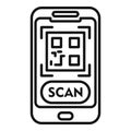 Scan phone qr code icon outline vector. Smart app