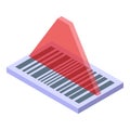 Scan product code icon isometric vector. Self service market