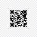 Scan QR code, symbol, app. Electronic , digital technology, barcode. Vector illustration.