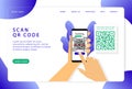 Scan QR code.Verification. Landing page. Modern web pages for web sites