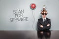 Scan for text with vintage businessman Royalty Free Stock Photo