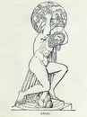 Scan of 19th-century vintage greek and roman mythology illustrations in a textbook