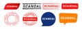 scandal rectangle circle stamp and speech bubble label sticker sign gossip rumor