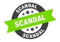 scandal sign. scandal round ribbon sticker. scandal