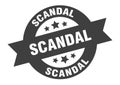 scandal sign. scandal round ribbon sticker. scandal