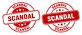 Scandal stamp. scandal label. round grunge sign Royalty Free Stock Photo