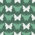 Scandi gender neutral butterfly seamless pattern. Elegant boho garden insect all over print. Calm two tone bug for