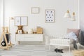 Scandi kid`s bedroom interior Royalty Free Stock Photo