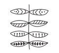 Scandi line ethno logo tree branch with leaves modern abstract doodle boho ornament pattern. Abstract trendy line art