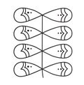 Scandi line ethno logo tree leaf modern abstract doodle boho ornament pattern. Abstract trendy line art print