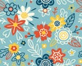 Scandic floral seamless pattern vector