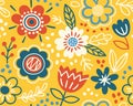 Scandic floral seamless pattern vector