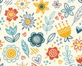 Scandic floral seamless pattern vector