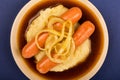 Scandiinavian or Norwegian Sausage and Mashed Potatoes With Gravy and Fried Onions Royalty Free Stock Photo