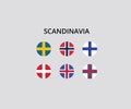 Scandinavia flags national symbol emblem nordic countries