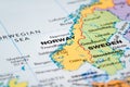 Scandinavia on a map Royalty Free Stock Photo