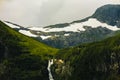 Scandinavia Norway landscape mountain waterfall Royalty Free Stock Photo