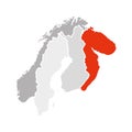 Scandinavia vector map sweden norway finland and Russia