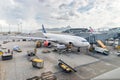 Scandinavian Airlines SAS Airbus A300 at Hong Kong airport. Royalty Free Stock Photo