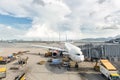 Scandinavian Airlines SAS Airbus A300 at Hong Kong International Airport Royalty Free Stock Photo