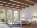 Scandinavian bedroom 3d rendering image