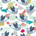 Scandinavian Birdie Pattern Design.