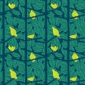 Scandinavian Birds In A Bush pattern - Illustration