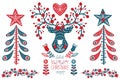 Scandinavian Christmas Design Elements set Royalty Free Stock Photo