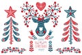 Scandinavian Christmas Design Elements set