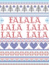 Scandinavian Christmas pattern inspired by Have yourself a Merry Little Christmas carol festive elements in cross stitch