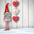 Scandinavian christmas traditional gnome, Tomte, illustration Royalty Free Stock Photo