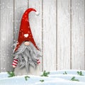 Scandinavian christmas traditional gnome, Tomte, illustration Royalty Free Stock Photo