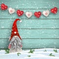 Scandinavian christmas traditional gnome, Tomte, illustration Royalty Free Stock Photo