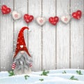 Scandinavian christmas traditional gnome, Tomte, illustration Royalty Free Stock Photo