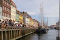 Scandinavian flags in Nyhavn, Copenhagen, Denmark Royalty Free Stock Photo