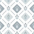 Scandinavian floral background, mid century wallpaper, seamless pattern,