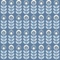 Scandinavian floral background, mid century wallpaper, seamless pattern,