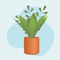 Scandinavian Gradient Plant and Leafs Vector Design Illustration