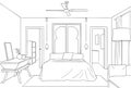 Scandinavian Guest House Interior Outline