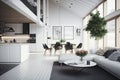 scandinavian home, with minimalist and modern design elements, sleek furniture, and open floor plan Royalty Free Stock Photo