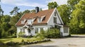Scandinavian housing stock photo House Sweden Scand. Generative AI Royalty Free Stock Photo