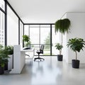 Scandinavian-Inspired Mockup for a White Office Room Interior Design