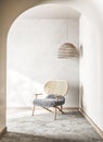 Scandinavian interior living room design, trendy home decor