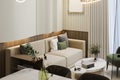 Scandinavian Living Place Interior With Natural Tone, White Mock up Wall, Gradient Fabric Sofa, Pillows, Plants into Pots