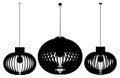 Scandinavian Luster Chandelier Lamp Silhouette Vector. Illustration Isolated On White Background. Royalty Free Stock Photo