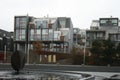 Scandinavian modern neighbourhood in a gray day
