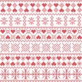 Scandinavian, Nordic style winter stitching Christmas seamless pattern