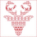 Scandinavian Nordic winter stitching knitting christmas pattern Royalty Free Stock Photo