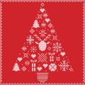 Scandinavian Norwegian style winter stitching Christmas pattern