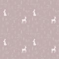 Vector pattern in Scandinavian style.Forest animals In gray. Royalty Free Stock Photo